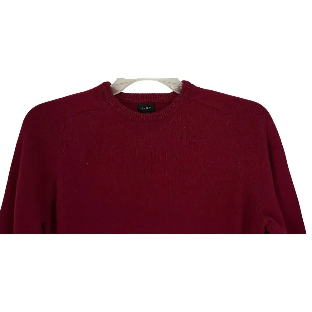 J. Crew Pure Lambswool Crewneck Sweater Red 07939 Size L
